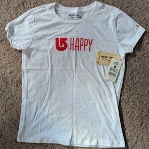 BURTON Happy T-Shirt White Girl Size S NEW